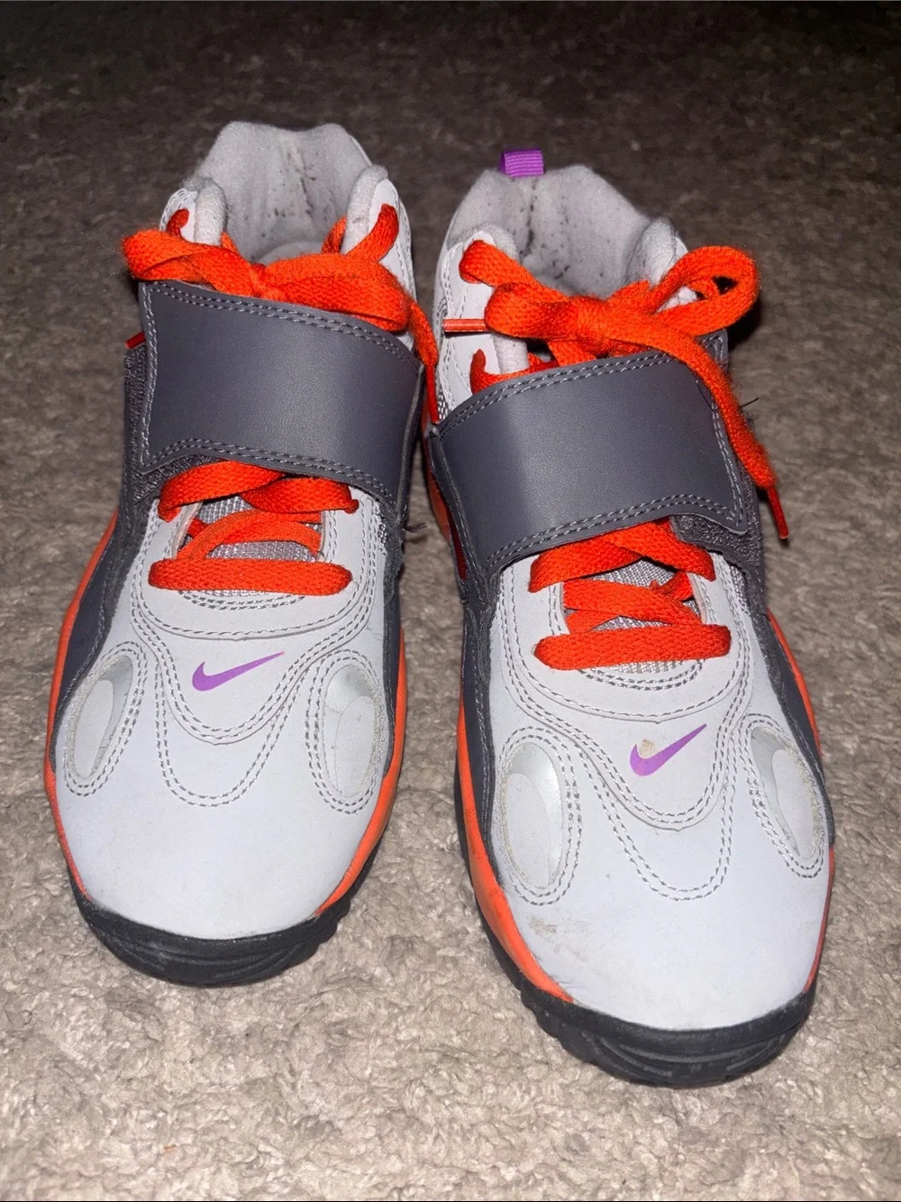 Nike Kids Gray, Orange & Purple Mid-Top Sneakers